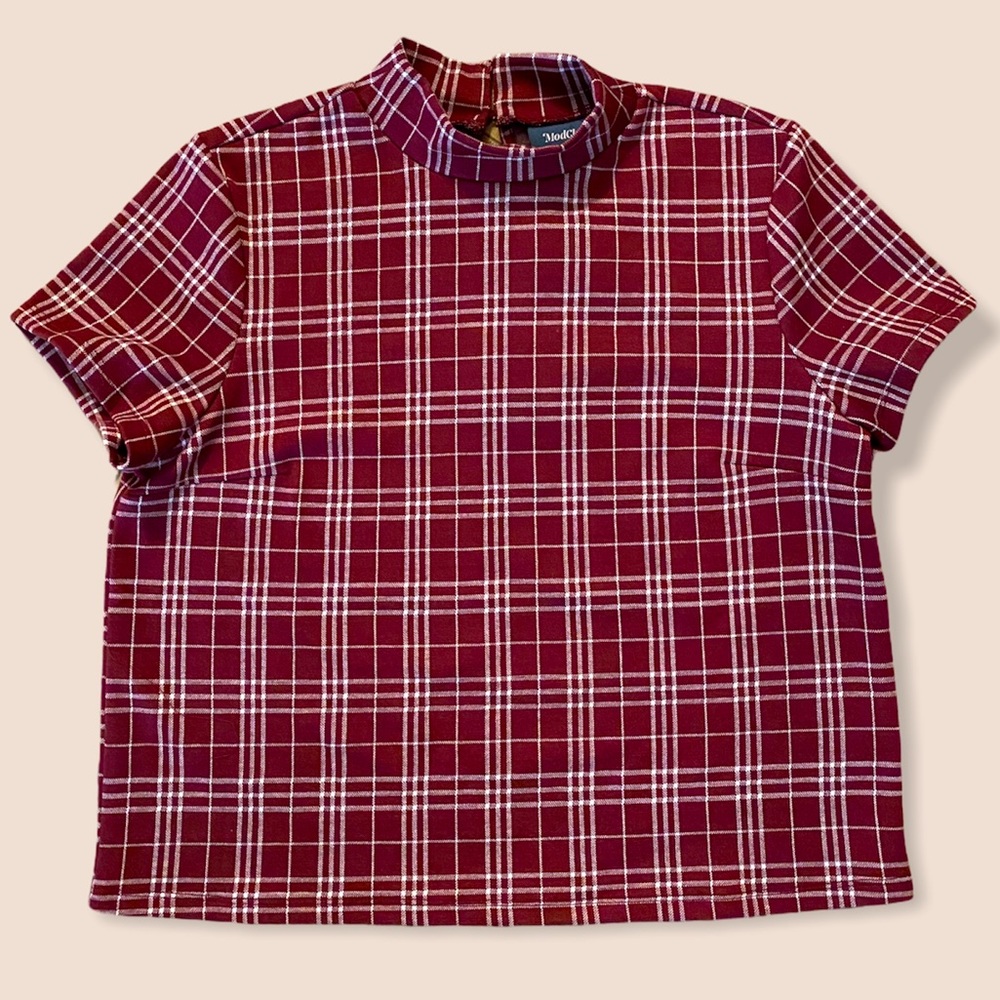 ModCloth Purple Plaid Top